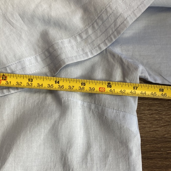 ALC BRIELLE Blue Poplin One Sleeve Ruffle Top Size 2 - Picture 8 of 13